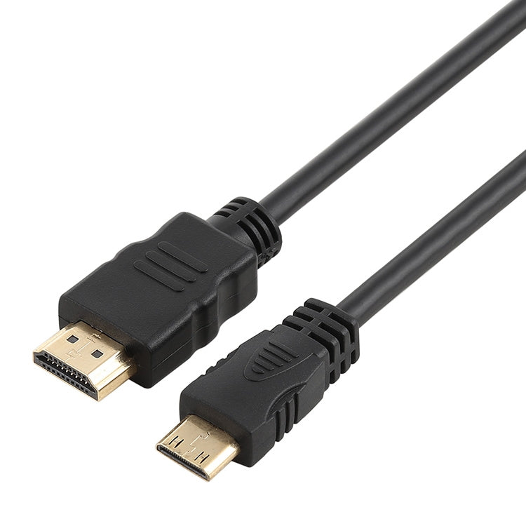 1.5 m Mini HDMI to HDMI 19-pin cable Version 1.3 compatible with HD TV / Xbox 360 / PS3 etc. (Gold Plated) (Black)