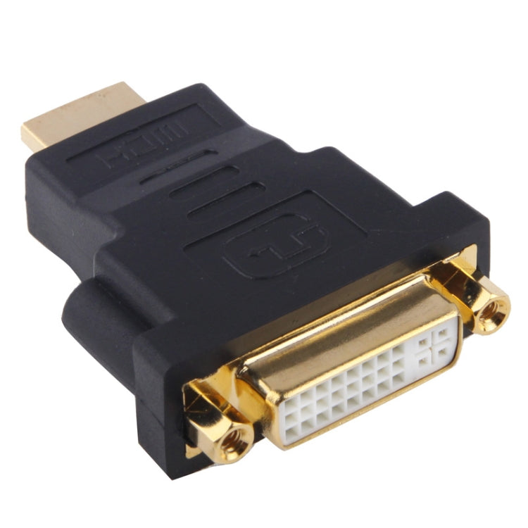 Adaptador HDMI chapado en Oro de 19 pines Macho a DVI 24 + 5 pines Hembra (Negro)