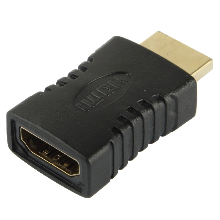 Adaptateur HDMI mâle à femelle 19 broches plaqué or (noir)