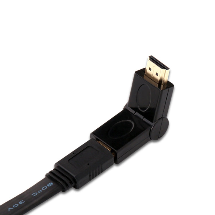 Adaptador giratorio HDMI de 19 pines Macho a HDMI Hembra de 19 pines (180 grados) (chapado en Oro) (Negro)