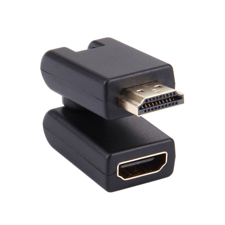 HDMI 19-Pin Male to Female 360 ​​Degree Rotatable Adapter (Gold Plated) (Black)