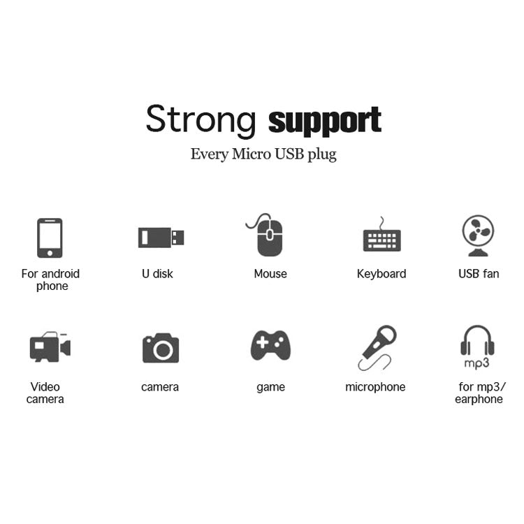Adaptador Micro USB 2.0 a USB 2.0 con función OTG Para Samsung / Huawei / Xiaomi / Meizu / LG / HTC y otros Teléfonos Inteligentes (Blanco)