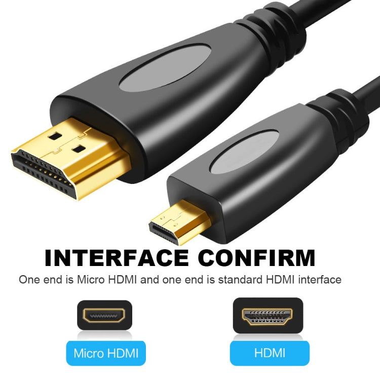 1.5m 3D 1080P HDMI Micro Gold Plated Male to HDMI Male Cable For Mobile Phone GoPro Cameras