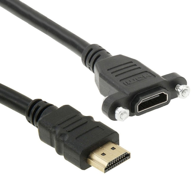 Cable adaptador de Conector HDMI de 19 pines Macho a HDMI de 19 pines Hembra de 50 cm de alta velocidad (Negro)