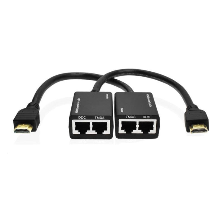 Extendeur HDMI par câble LAN Cat5e/6 30M/1080P (Noir)