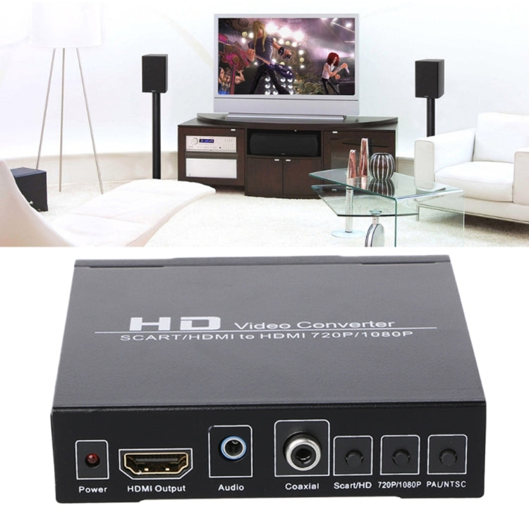 Convertidor de video NK-8A AV + HDMI a HDMI HD (Negro)