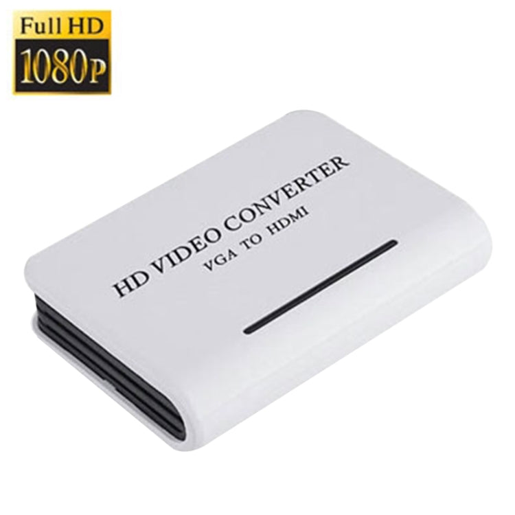 1080P Audio VGA to HDMI HD HDTV Video Converter (White)