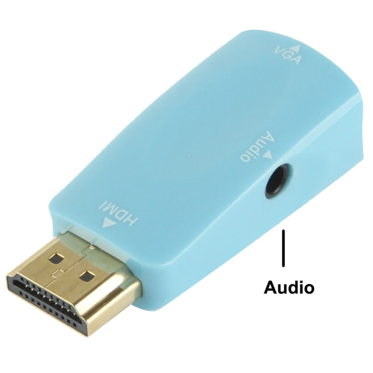 Full HD 1080P HDMI a VGA y adaptador de Audio Para HDTV / monitor / Proyector (Azul)