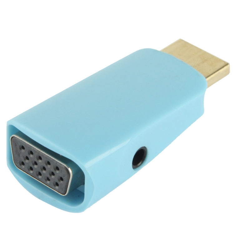 Full HD 1080P HDMI to VGA and Audio Adapter For HDTV / Monitor / Projector (Blue)