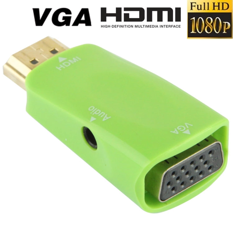 Adaptateur Full HD 1080P HDMI vers VGA et audio pour HDTV/Moniteur/Projecteur (Vert)