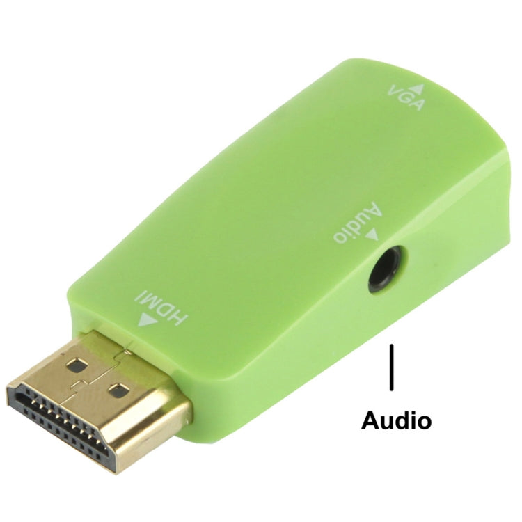 Full HD 1080P HDMI to VGA and Audio Adapter For HDTV / Monitor / Projector (Green)