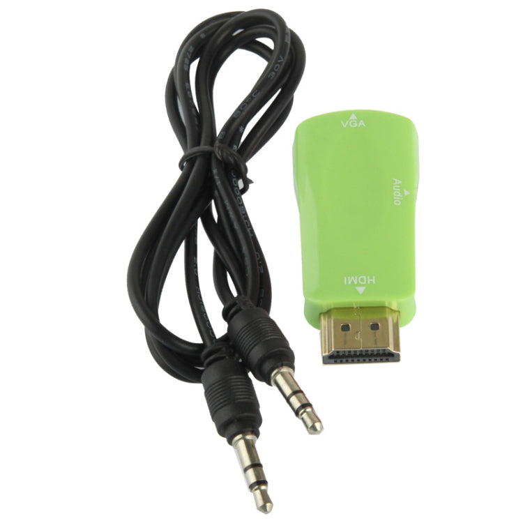 Full HD 1080P HDMI to VGA and Audio Adapter For HDTV / Monitor / Projector (Green)
