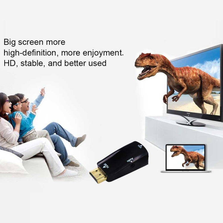 Adaptador Full HD 1080P HDMI a VGA y Audio Para HDTV / Monitor / Proyector (Negro)