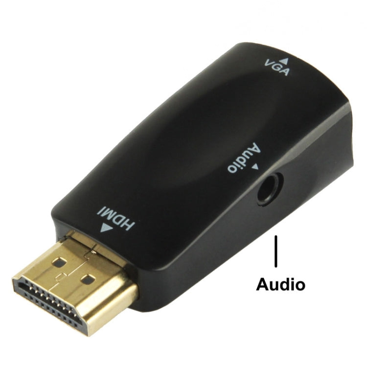 Full HD 1080P HDMI to VGA and Audio Adapter for HDTV / Monitor / Projector (Black)