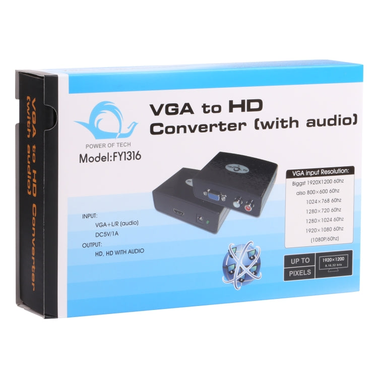 Convertisseur VGA vers HDMI avec audio (FY1316) (noir)