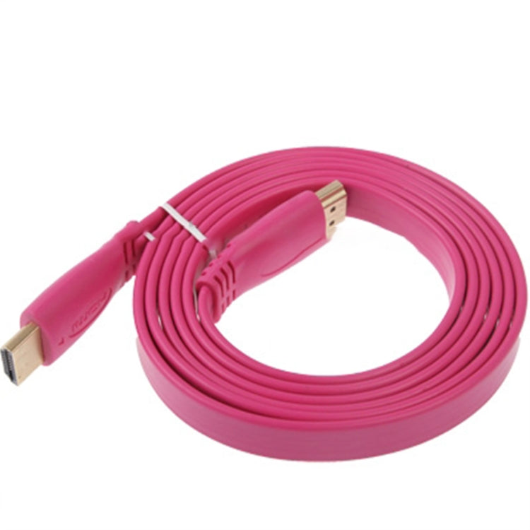 1.5m Gold Plated 19 Pin HDMI to HDMI Flat Cable Version 1.4 Support Ethernet 3D 1080P HD TV / Video / Audio etc. (Magenta)