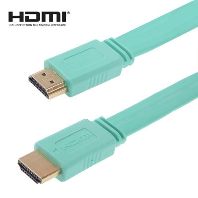 Câble plat HDMI vers HDMI 19 broches plaqué or de 1,5 m version 1.4 compatible avec HD TV / XBOX 360 / PS3 / projecteur / lecteur DVD, etc.