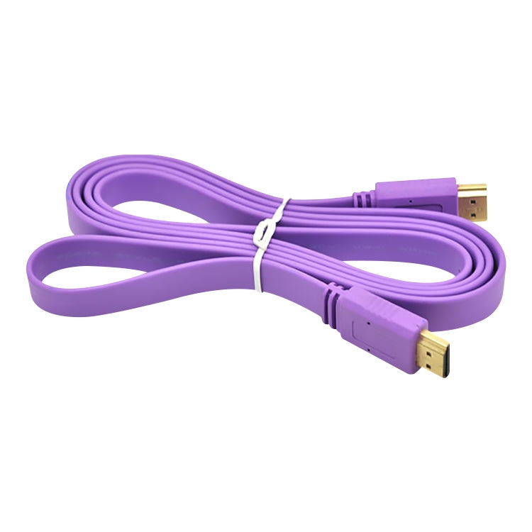 1.8m Gold Plated HDMI to HDMI 19 Pin Flat Cable Version 1.4 Compatible with HD TV / XBOX 360 / PS3 / Projector / DVD Player etc. (Purple)
