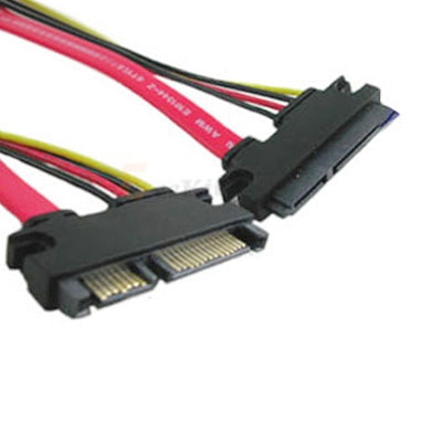 Cable de extensión de Alimentación de datos de 15 + 7 pines Serial ATA Macho a Hembra Para SATA HDD longitud: 50 cm