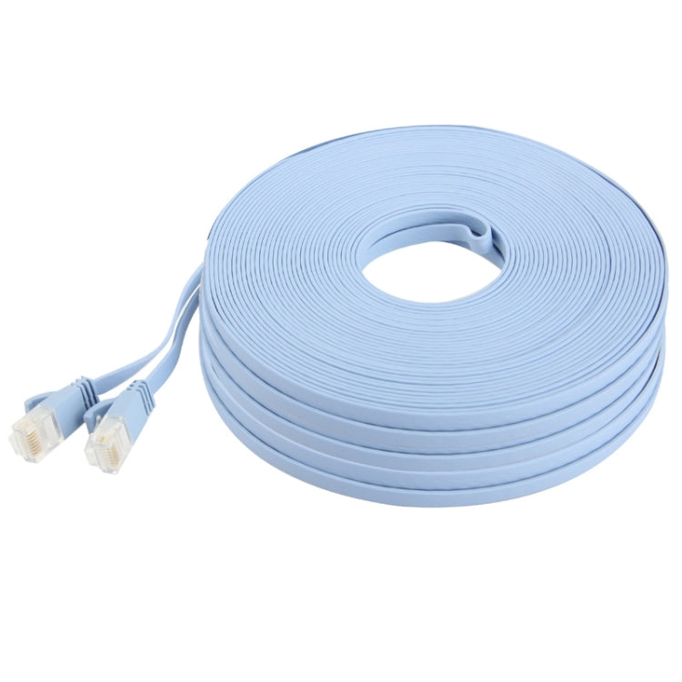 Longueur du câble réseau LAN Ethernet plat ultra-fin CAT6a : 50 m (bleu clair)