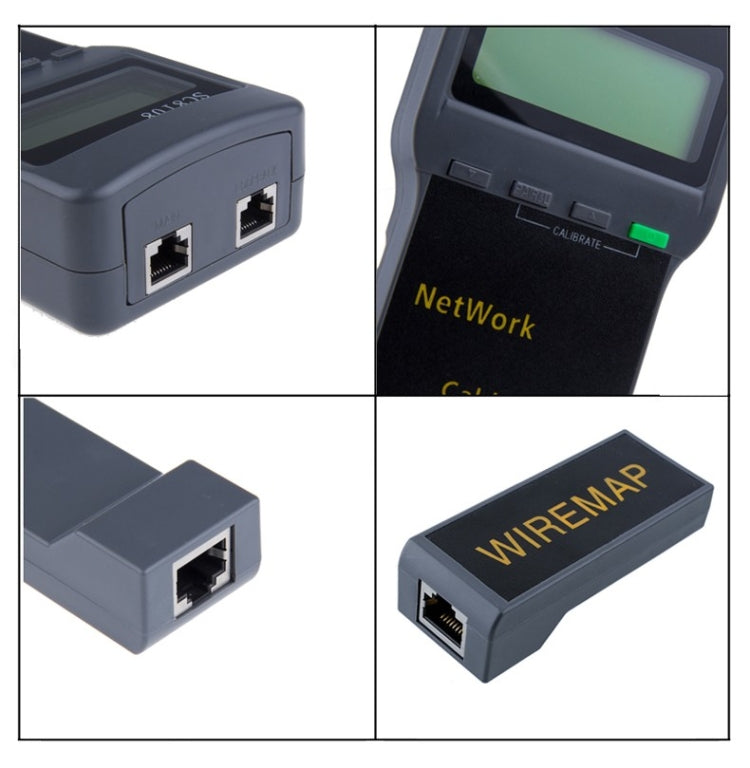 Testeur de câble réseau sans fil portable SC8108 LCD numérique PC réseau de données CAT5 RJ45 téléphone LAN testeur de câble mètre (gris)