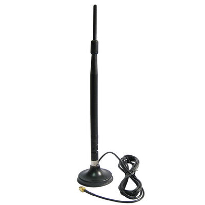 Antena de red Inalámbrica RP-SMA de 7dB Para red de enrutador con Base de Antena (Negro)