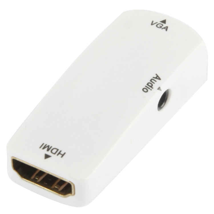Full HD 1080P HDMI Female to VGA and Audio Adapter For HDTV / Monitor / Projector (White)