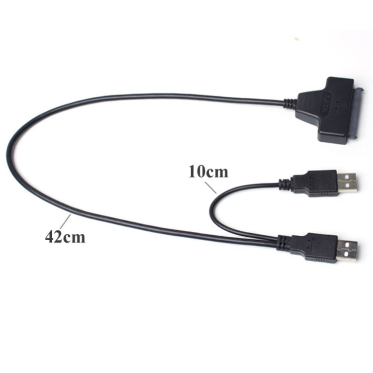 Câble adaptateur double USB 2.0 vers disque dur SATA pour disque dur/SSD SATA 2,5 pouces