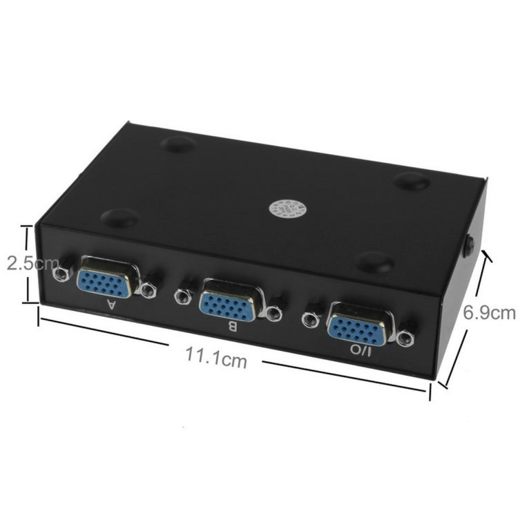 Caja de interruptores VGA de 2 Puertos 2 en 1 salida Para monitor de TV LCD Para PC - HD15 (FJ-15-2C) (Negro)
