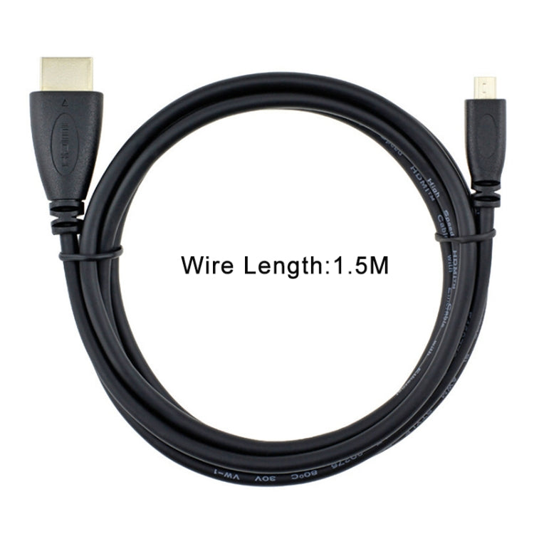 Câble micro HDMI vers HDMI 1,5 m 19 broches version 1.4 (noir)