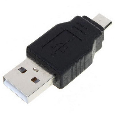 Adaptador USB A Macho a Micro USB de 5 pines Macho (Negro)