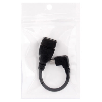 90 Degree Mini USB Male to USB 2.0 AF Adapter Cable with OTG Function Length: 13cm (Black)