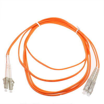 SC-LC Dual core multimode fiber optic jumper length: 3 m