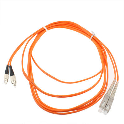 SC-FC Dual core multimode fiber optic jumper length: 3 m
