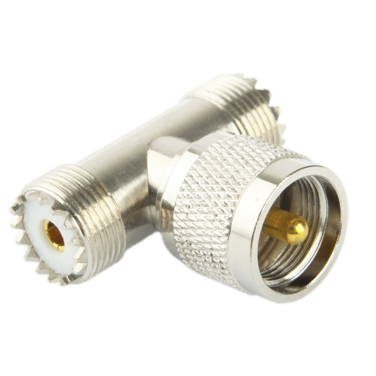 UHF Male to 2 x UHF Female Adapter (Silver)