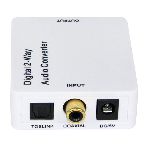 HDV-2CT Mini convertisseur audio numérique 2 voies coaxial vers Toslink ou Toslink vers coaxial