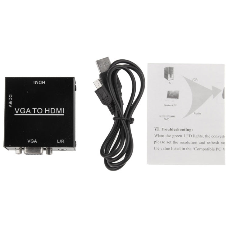 HD 1080P HDMI Mini VGA vers HDMI Scaler Box Adaptateur de convertisseur audio vidéo numérique pour PC / HDTV