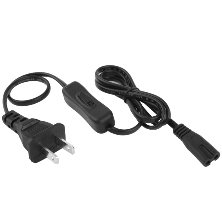 US Style 2 Pin AC Power Cord With Switch 304 Length: 1.5m (Black)