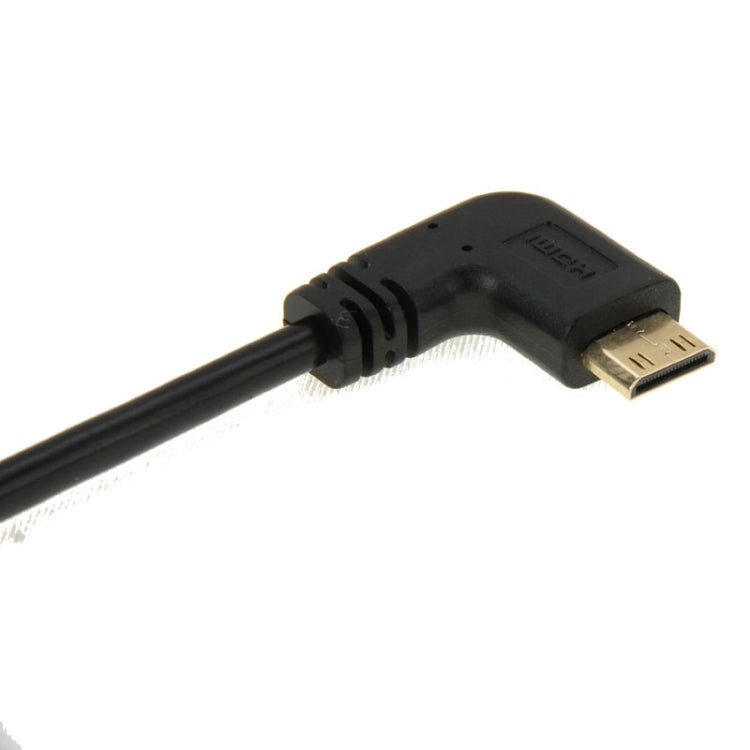 El Mini varón de HDMI Plateado Oro del 16cm al Cable femenino del Pin de HDMI 19 ángulo recto de 90 grados