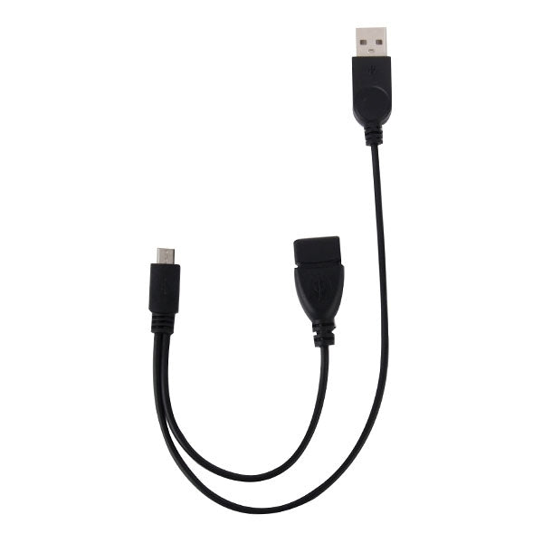 Micro USB to USB 2.0 Male and USB 2.0 Female Host OTG Converter Adapter Cable Length: about 30cm (Black)