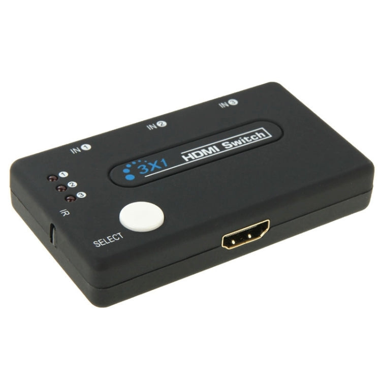 Mini commutateur 3x1 HD 1080P HDMI V1.3 avec télécommande pour HDTV / STB / DVD / projecteur / DVR