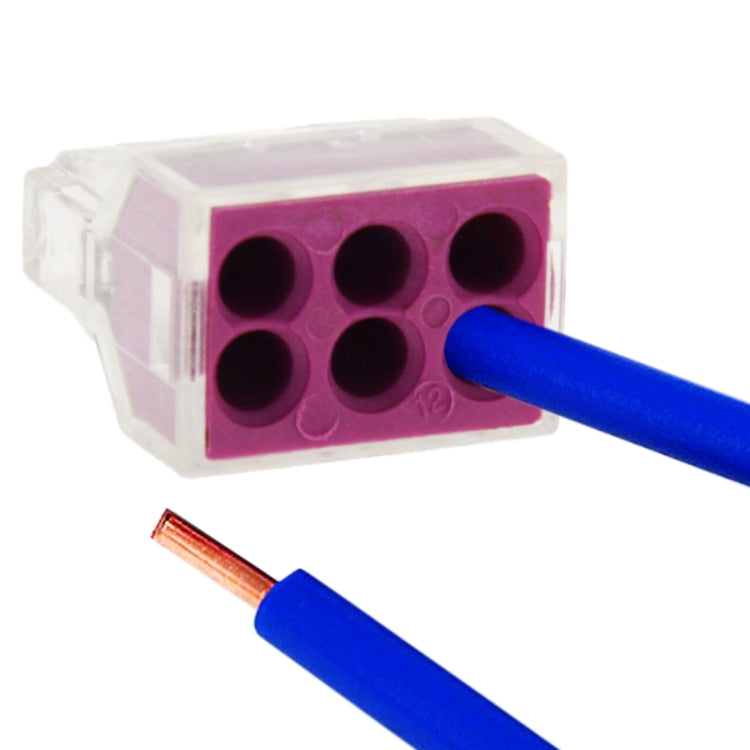 Conector de Cable a presión de caja de conexiones de 6 pines de 10 Piezas Para Cable duro de área seccional de 1-2.5 milímetros cuadrados
