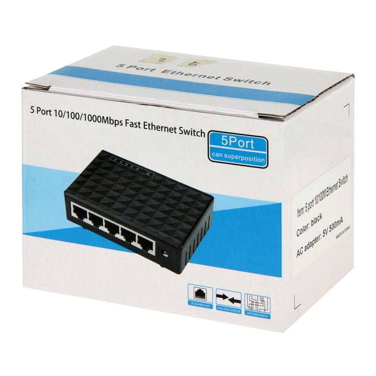 Commutateur de bureau Ethernet 5 ports 10/100/1000 Mbps