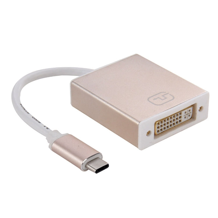 Cable adaptador USB-C / Type-C 3.1 de 10 cm a DVI 24 + 5 Para MacBook de 12 pulgadas Chromebook Pixel 2015 Tablet PC Nokia N1 (Oro)