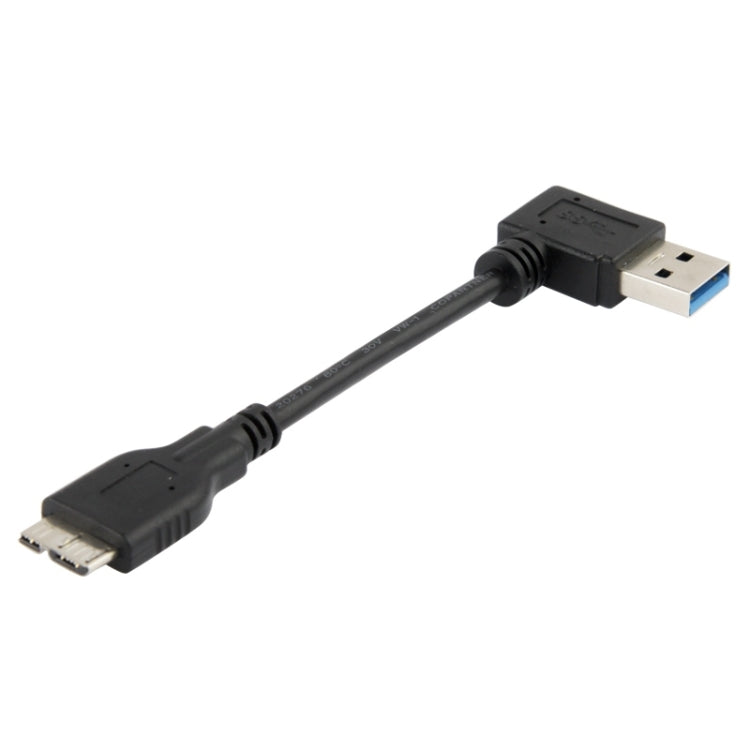 Câble adaptateur USB 3.0 Male vers Micro USB 3.0 Male courbé à Droite longueur : 12 cm