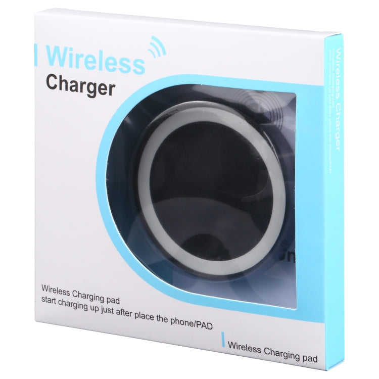 5W Universal QI Standard Round Wireless Charging Pad (Black + White)