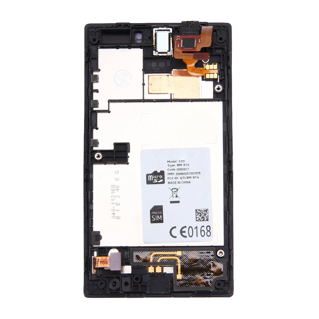 Pantalla Completa LCD + Tactil + Marco Nokia Lumia 520 Negro