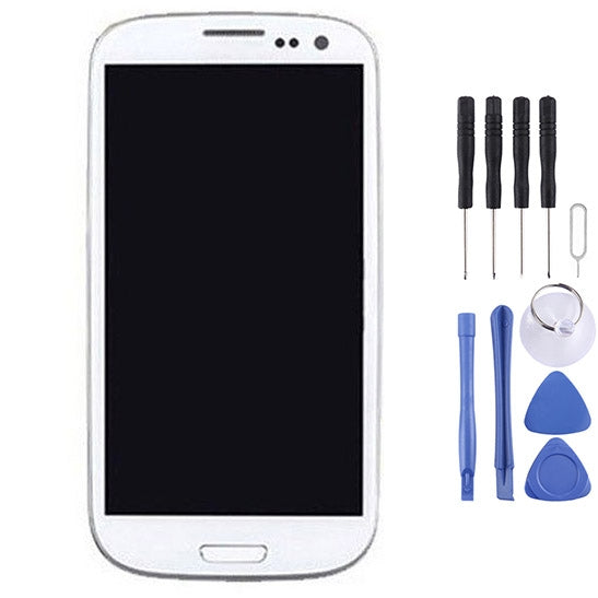 Original LCD Screen and Touch Digitizer with frame for Samsung Galaxy S3 / I9300 (White)