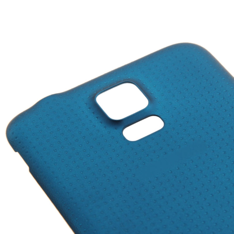 Couvercle de porte de boîtier de batterie en matière plastique d'origine avec fonction étanche pour Samsung Galaxy S5 / G900 (bleu)