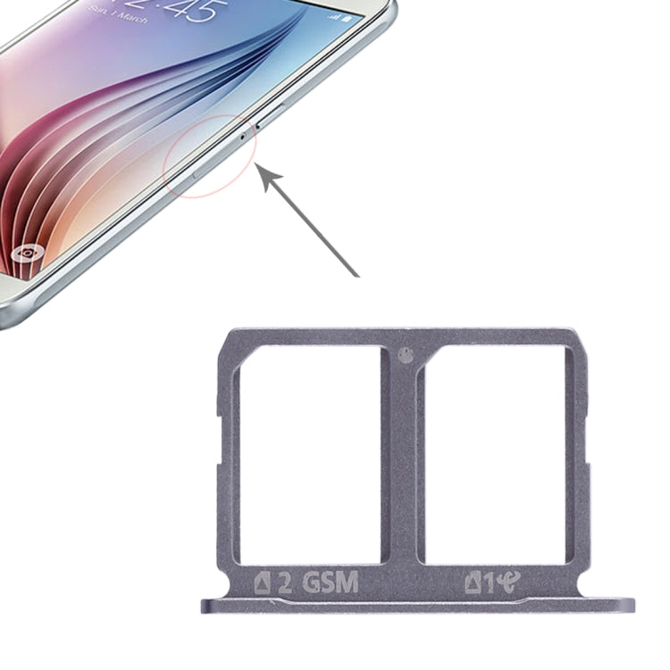 2 SIM-Kartenfach für Samsung Galaxy S6 (Grau)